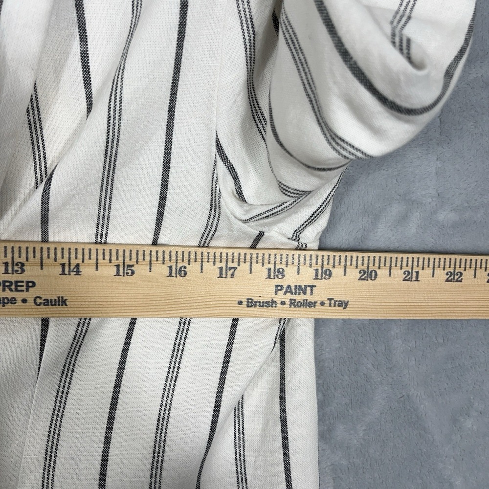 Old Navy Womens Black White Striped Linen Blend Lined Blazer S Career‎ Academia - Picture 6 of 10